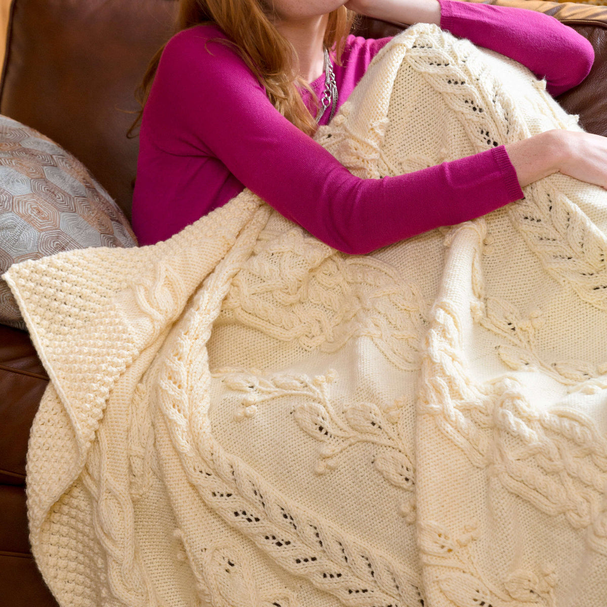 Knit Blanket made in Red Heart With Love Yarn