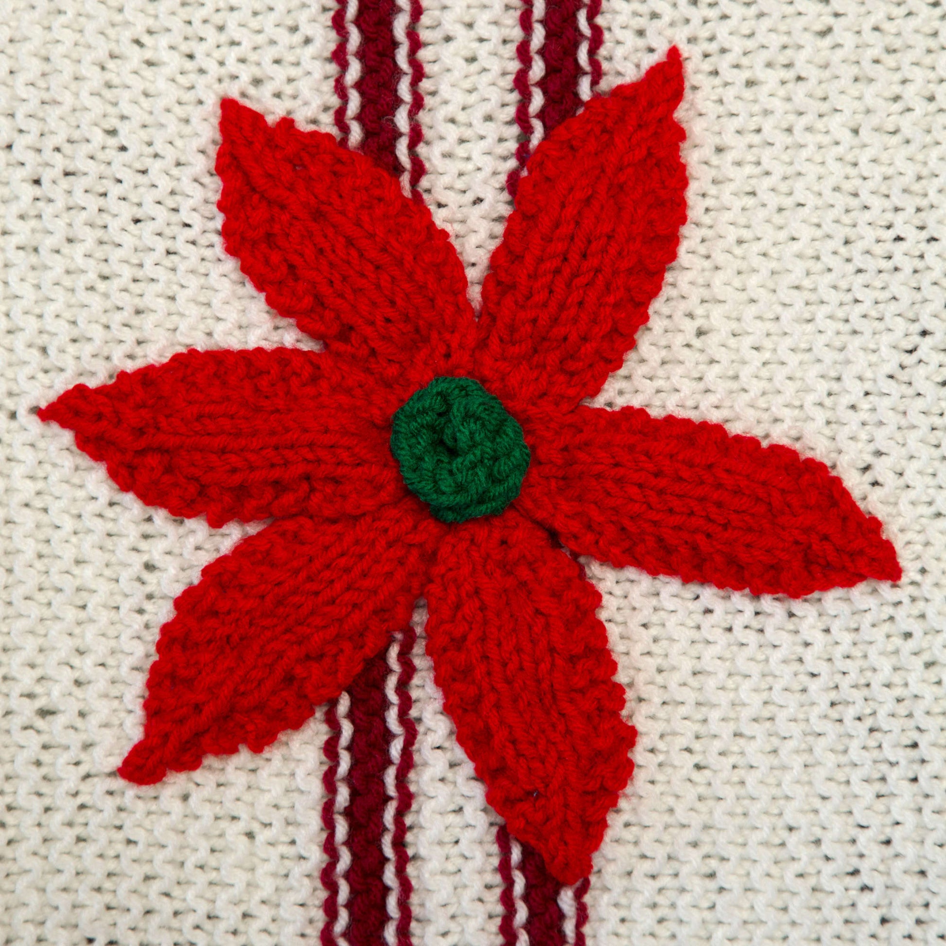 Free Red Knit Heart Christmas Is Coming Throw Pattern