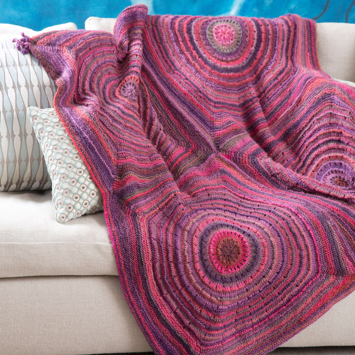 Knit Throw made in Red Heart Boutique Yarn