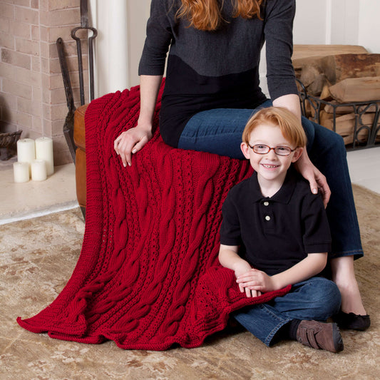 Knit Throw made in Red Heart Soft Yarn