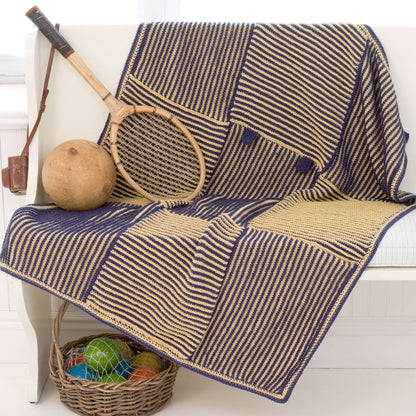 Red Heart Knit Pack-a-ghan Knit Afghan made in Red Heart Super Saver Yarn