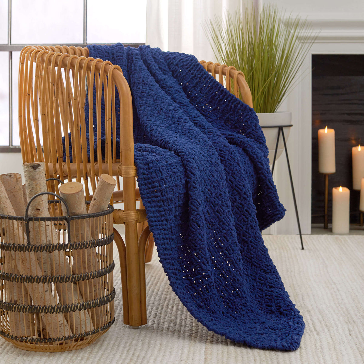 Knit Throw made in Red Heart Sweet Home Yarn