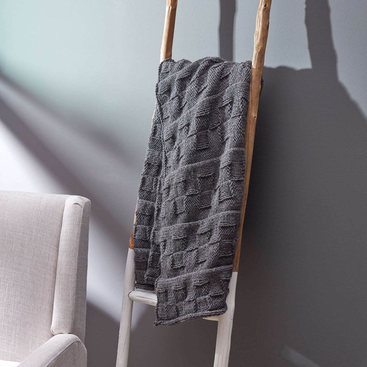 Knit Throw made in Red Heart Comfort Yarn