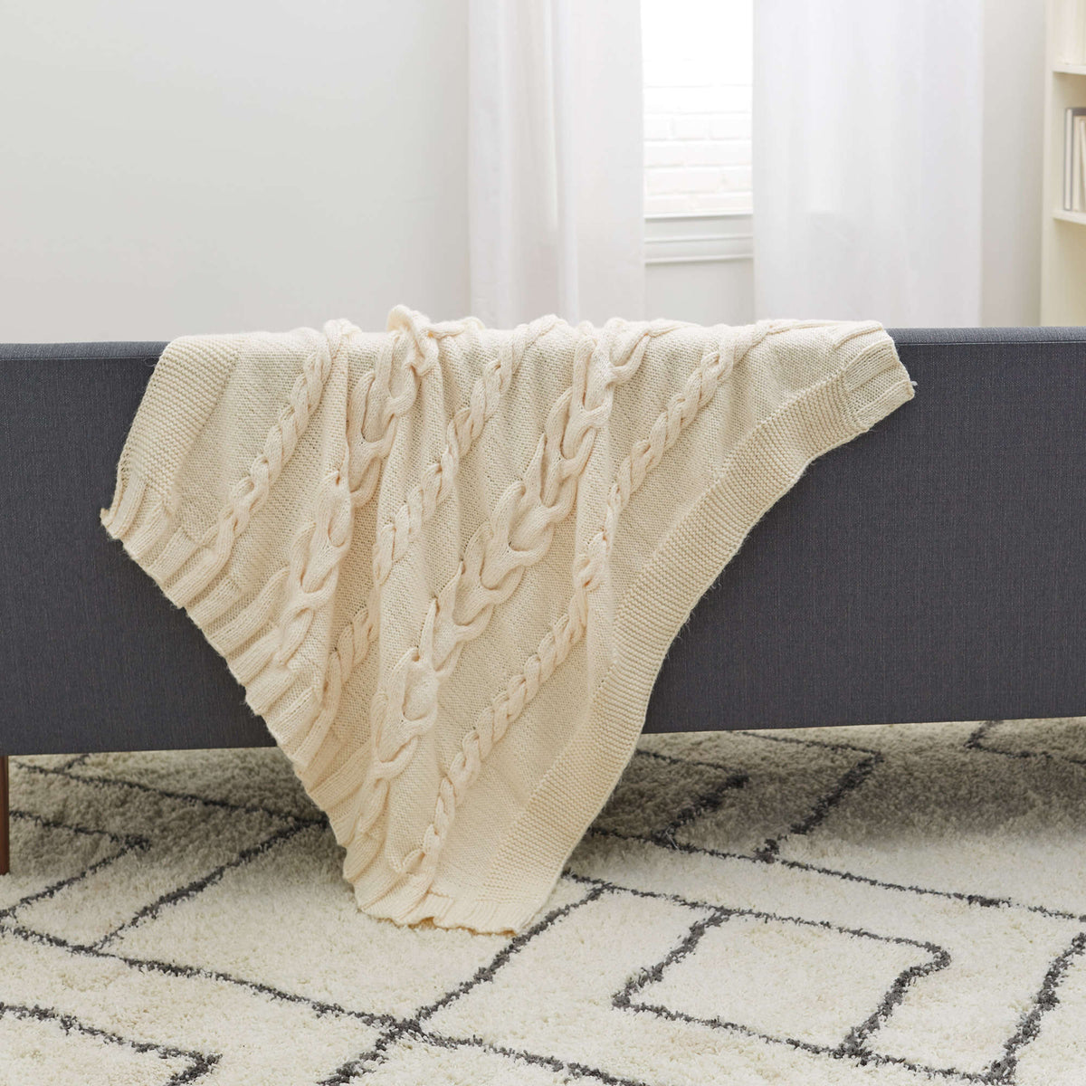 Knit Throw made in Red Heart Soft Essentials Yarn