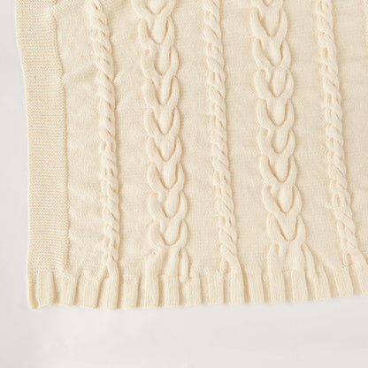 Red Heart Luxurious Cabled Throw Knit Throw made in Red Heart Soft Essentials Yarn