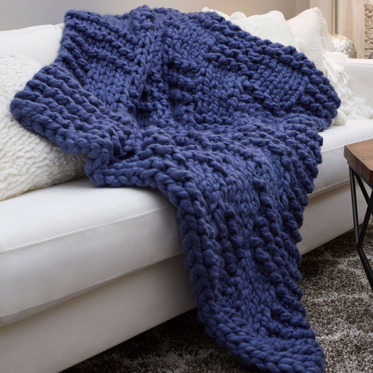 Knit Throw made in Red Heart Boutique Yarn