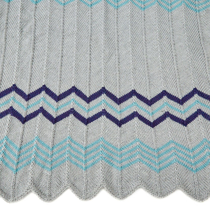 Red Heart Relaxing Ripple Throw Knit Throw made in Red Heart Soft Essentials Yarn