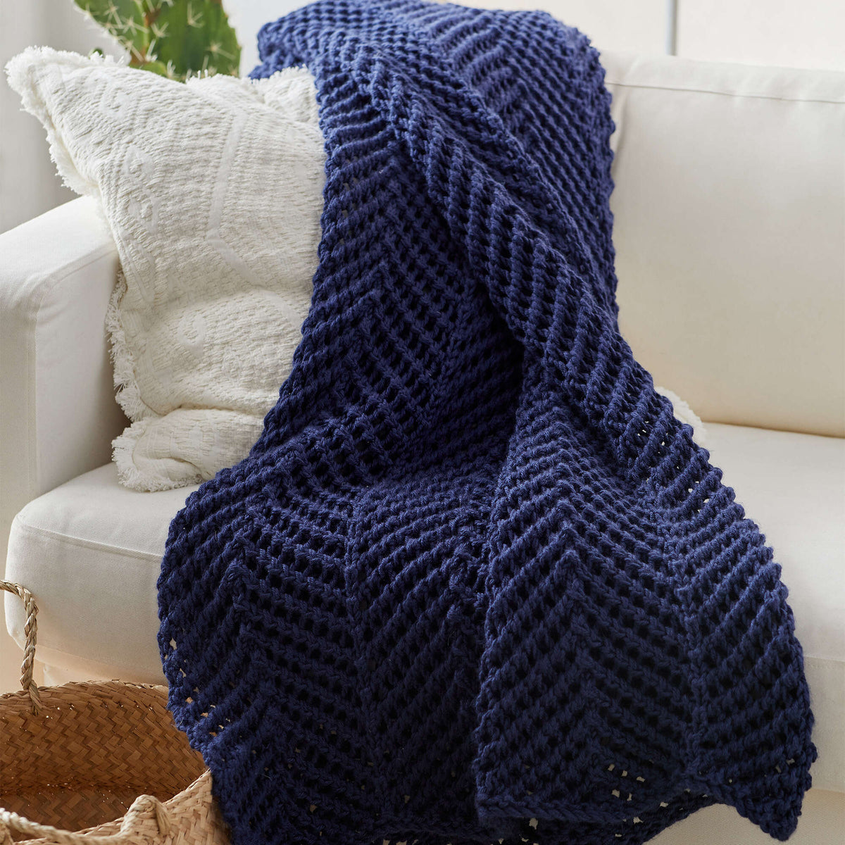 Knit Throw made in Red Heart Yarn