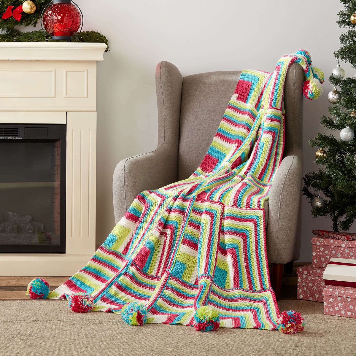 Knit Throw made in Red Heart Yarn