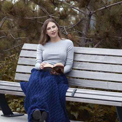 Red Heart Cable Knit Lapghan Single Size