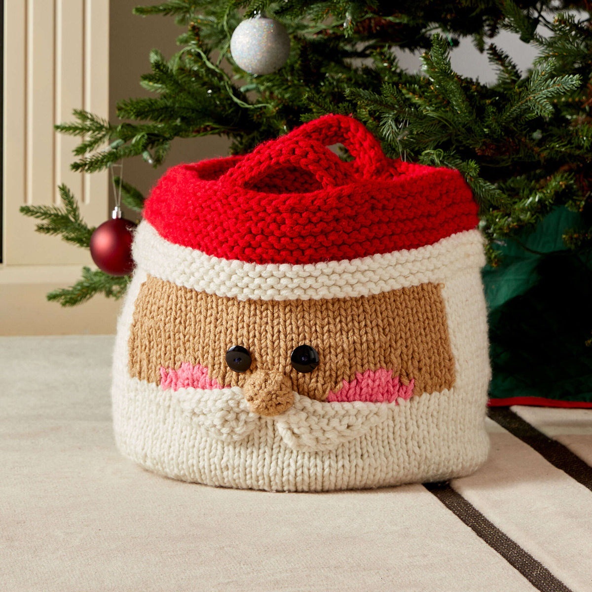 Knit Basket made in Red Heart With Love Yarn