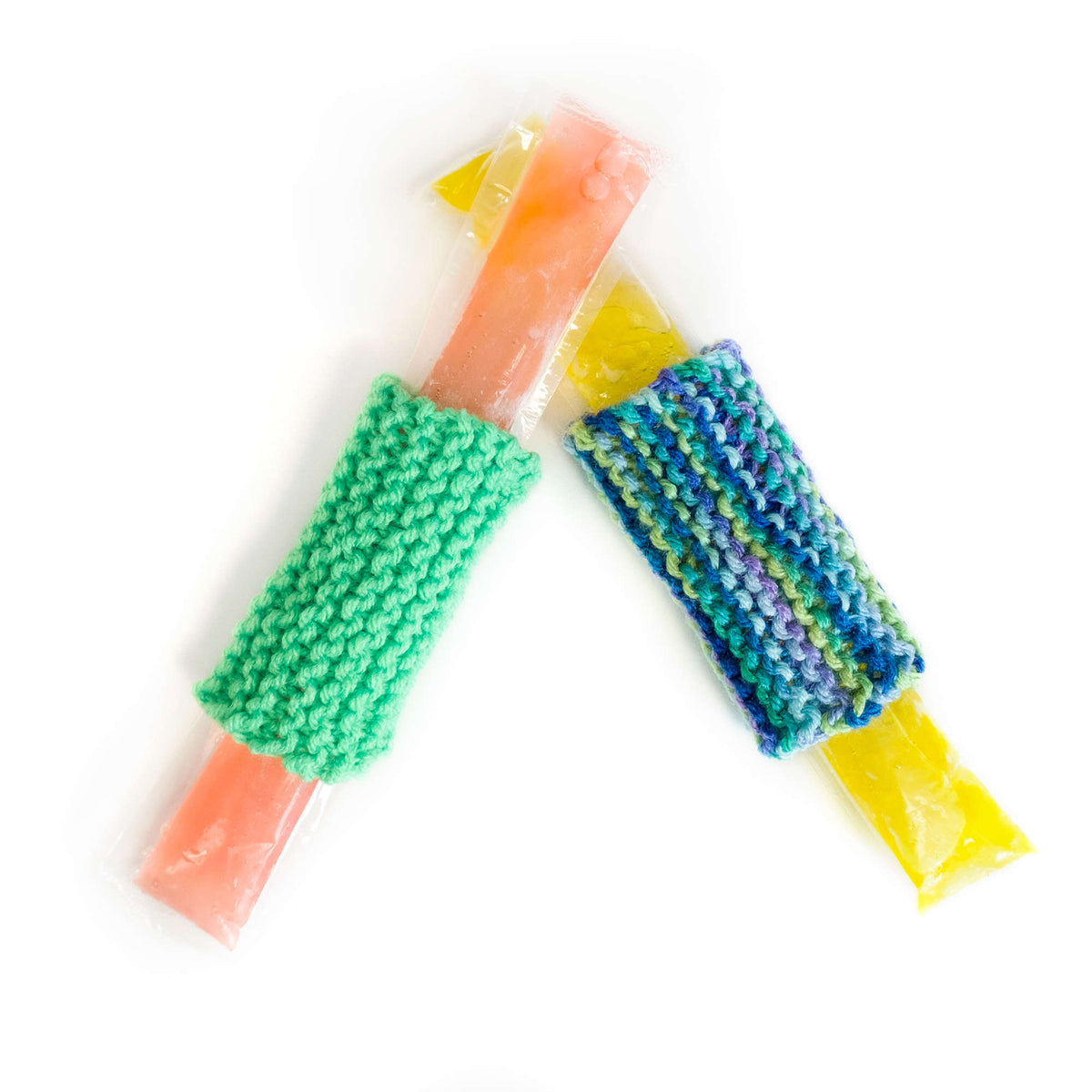 Knit Pop Cozy made in Red Heart Super Saver Yarn