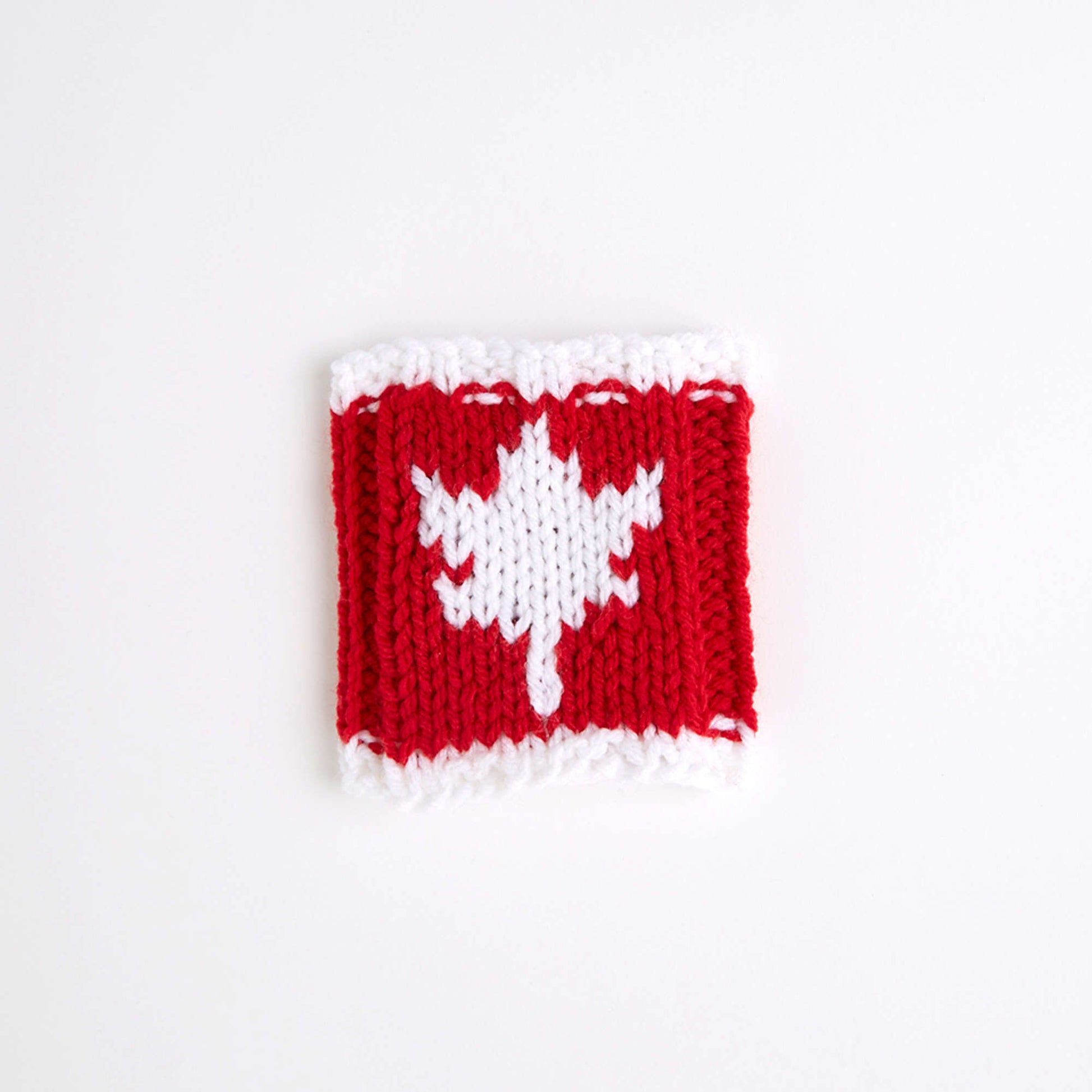 Free Red Heart Knit Maple Leaf Cup Cozy Pattern