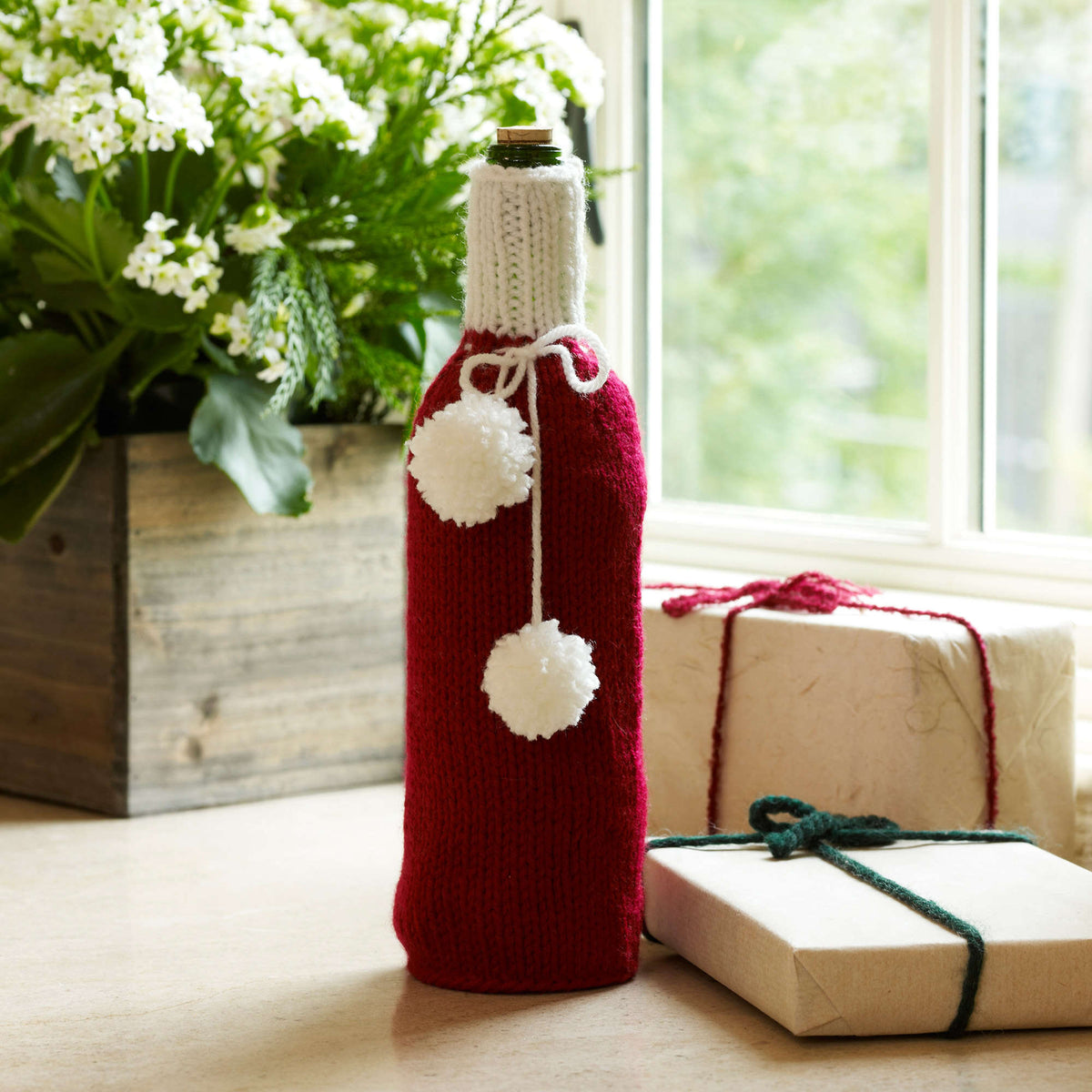 Knit Cozy made in Red Heart Super Saver Yarn