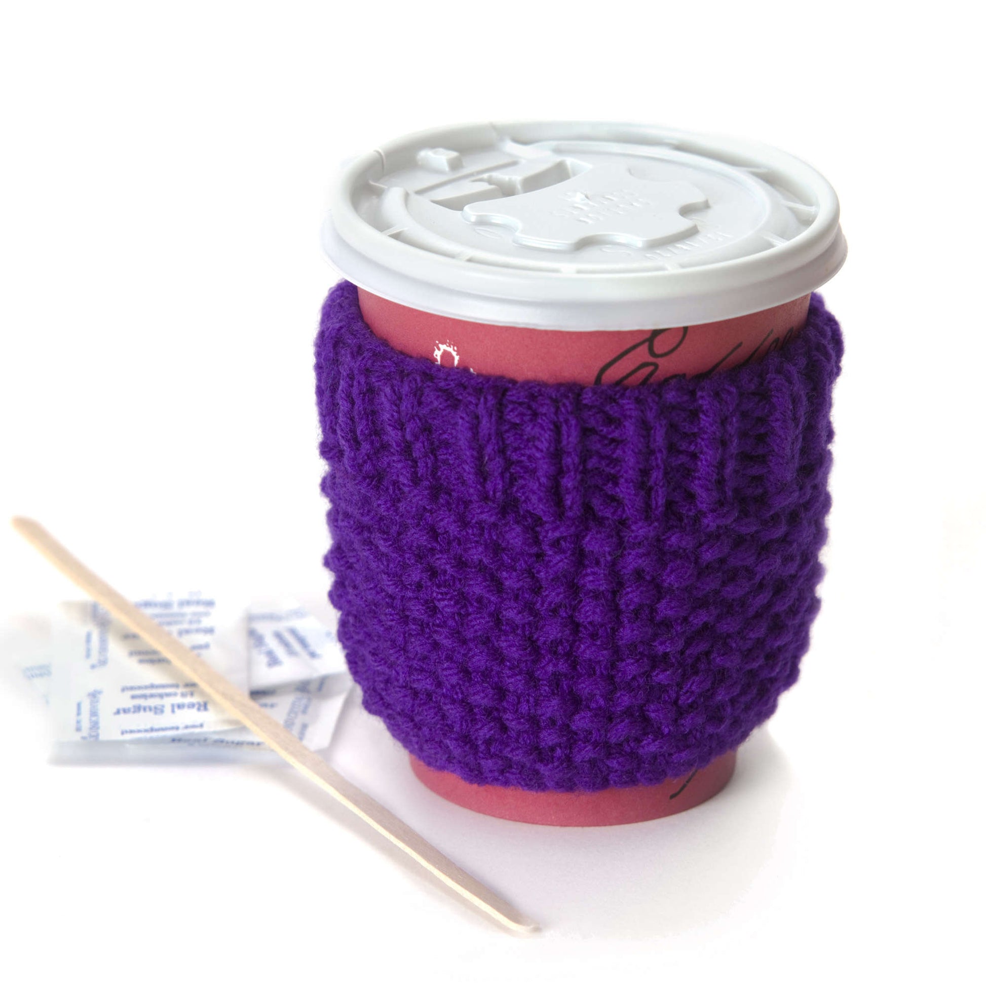 Free Red Heart Cup Cozy Knit Pattern