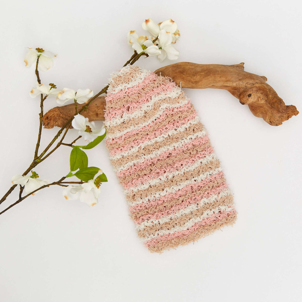 Knit Scrubby Mitt made in Red Heart Scrubby Cotton Yarn