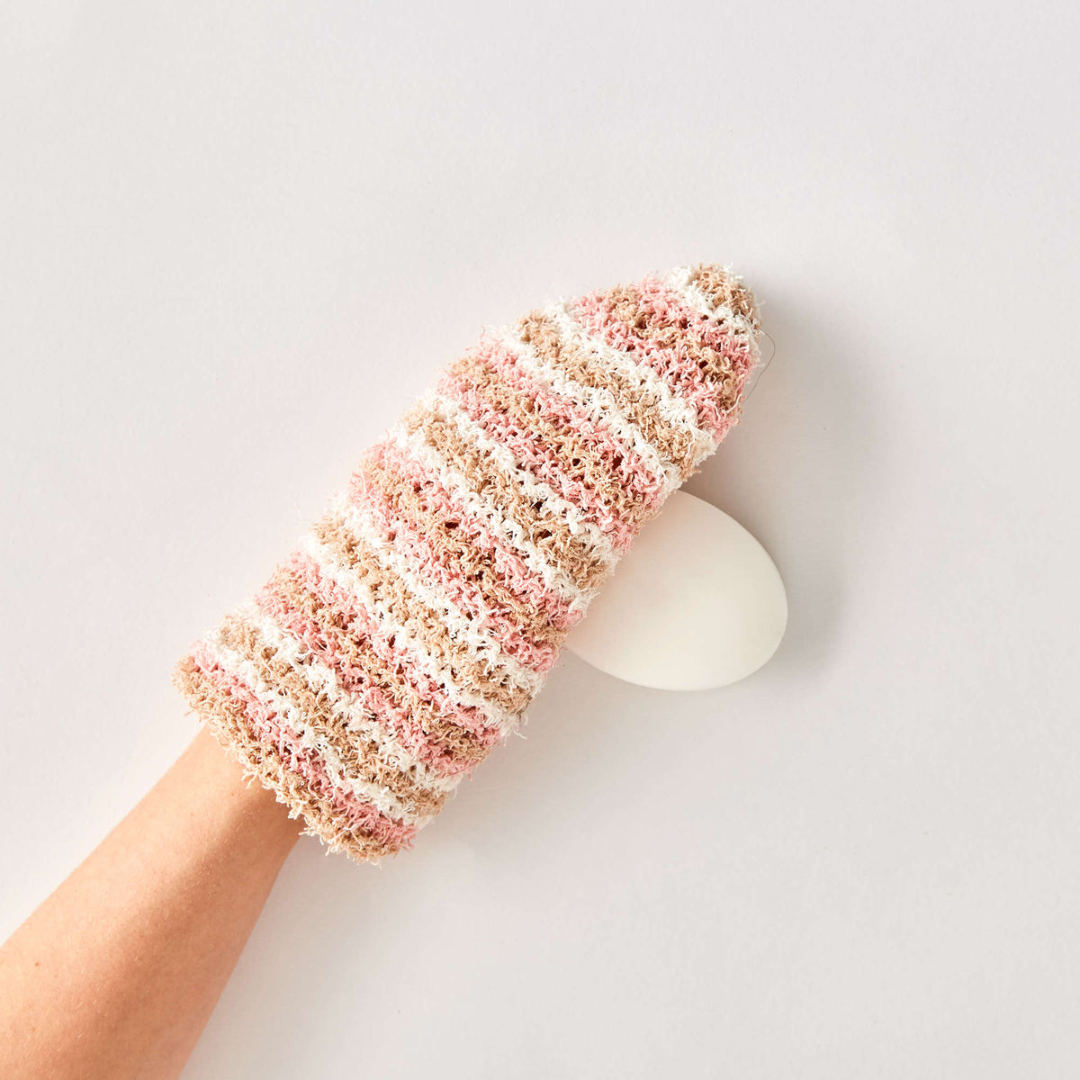 Knit Scrubby Mitt made in Red Heart Scrubby Cotton Yarn