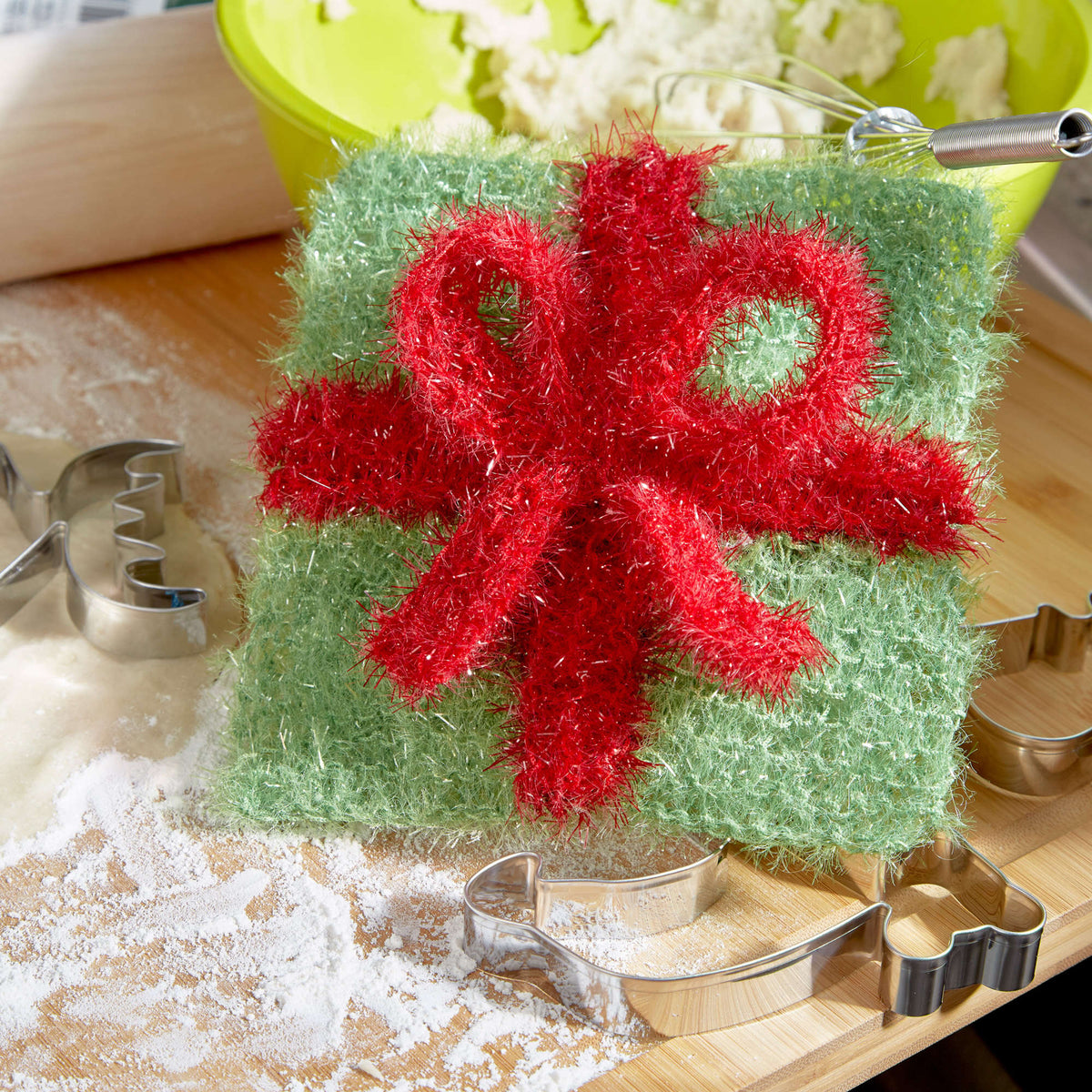 Knit Scrubby made in Red Heart Scrubby Sparkle Yarn