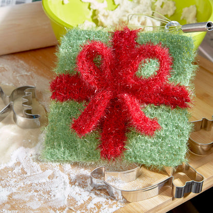 Red Heart Knit Wrap It Up Gift Scrubby Knit Scrubby made in Red Heart Scrubby Sparkle Yarn