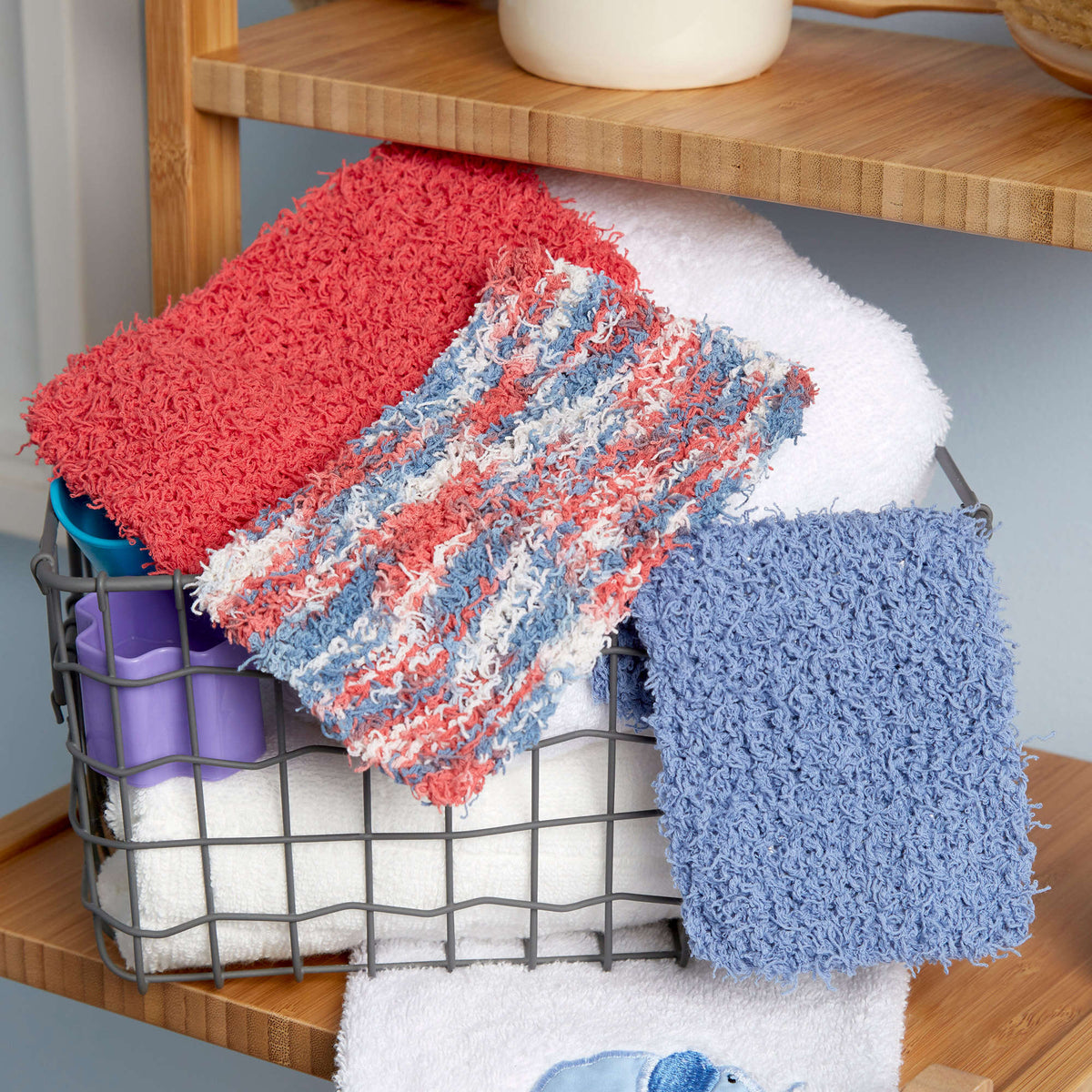 Knit Scrubby made in Red Heart Scrubby Cotton Yarn