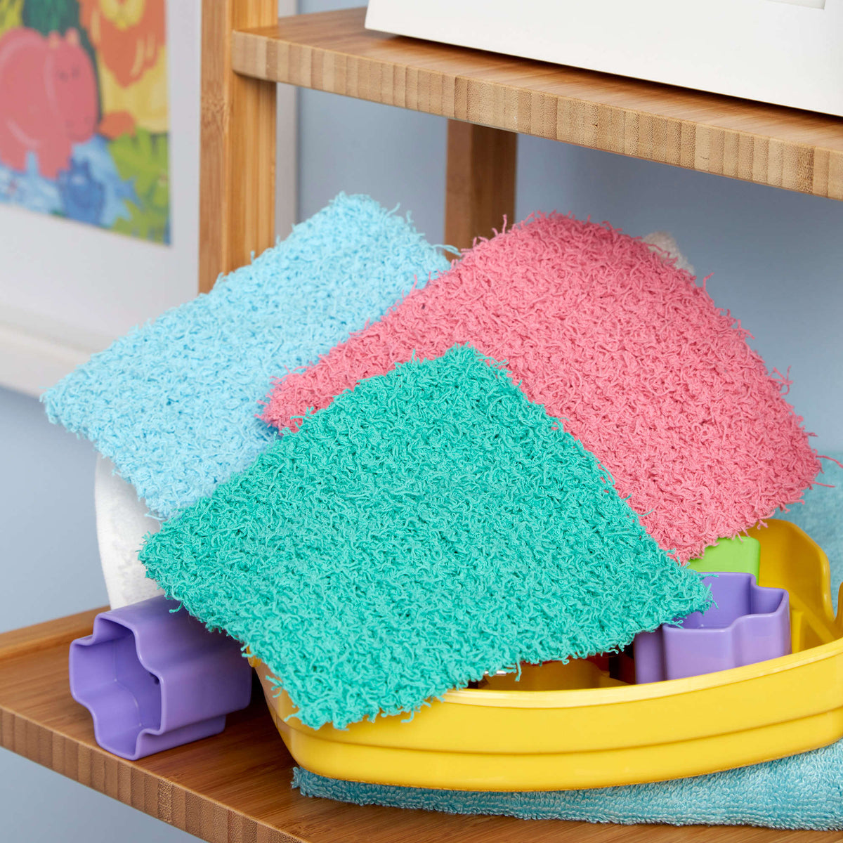 Knit Scrubby made in Red Heart Scrubby Cotton Yarn