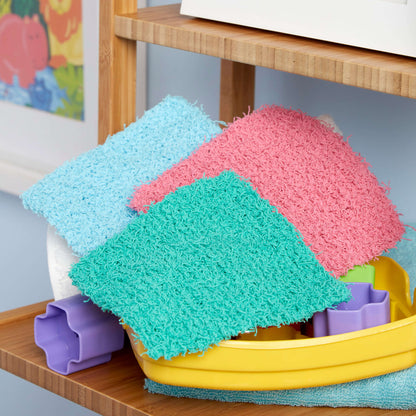 Red Heart Knit Square Scrubbies Knit Scrubby made in Red Heart Scrubby Cotton Yarn