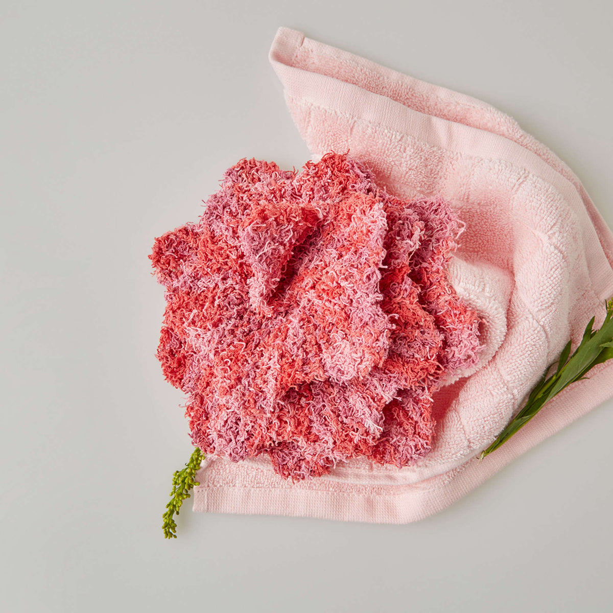 Knit Dishcloth made in Red Heart Scrubby Cotton Yarn