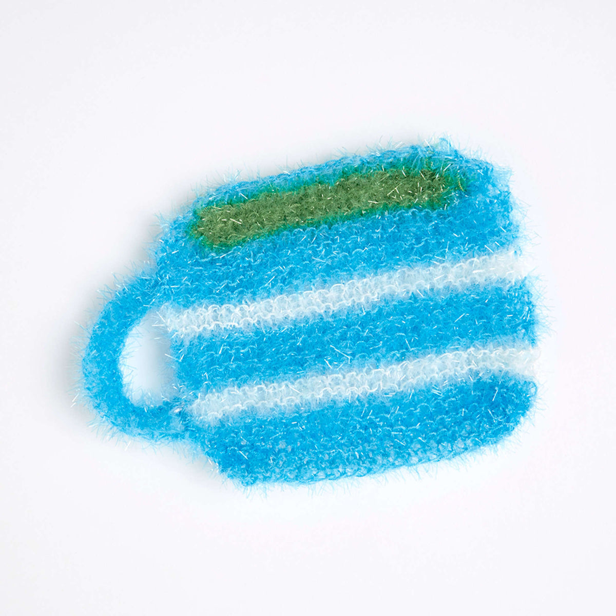 Knit Dishcloth made in Red Heart Scrubby Sparkle Yarn