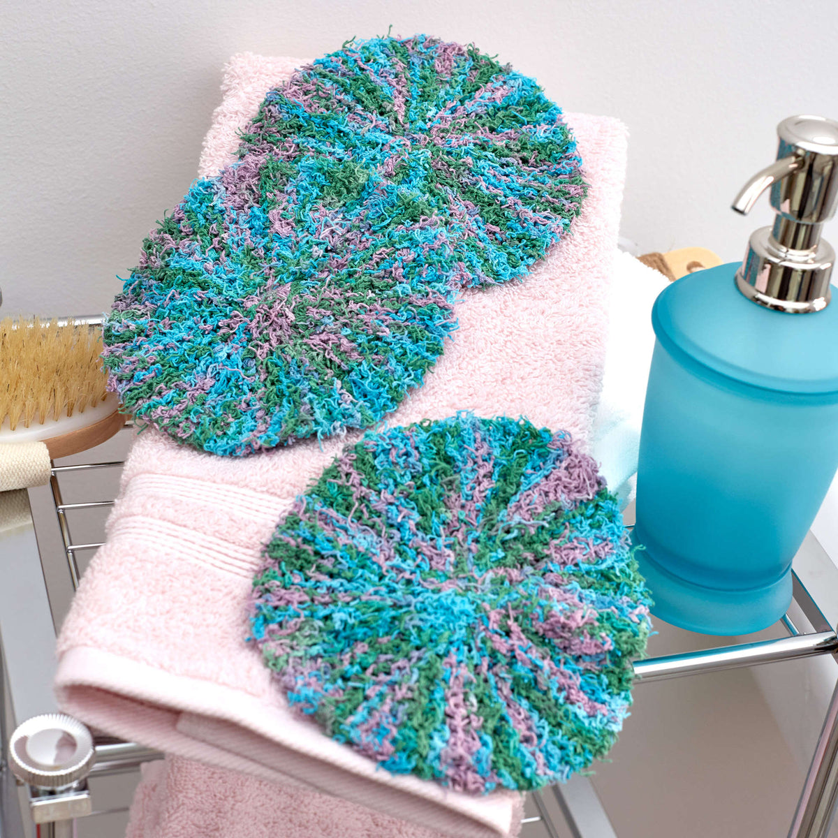 Knit Dishcloth made in Red Heart Scrubby Cotton Yarn