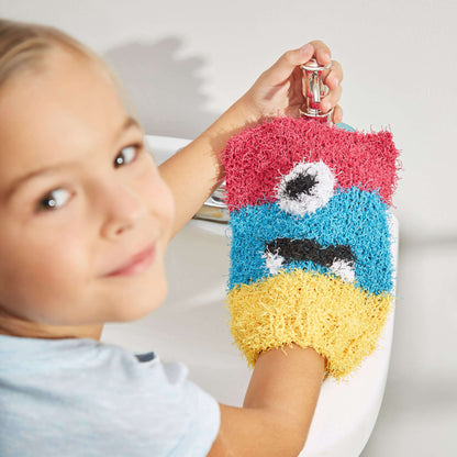 Red Heart Knit Scrubby Monster Mitt Knit Scrubby Mitt made in Red Heart Scrubby Yarn