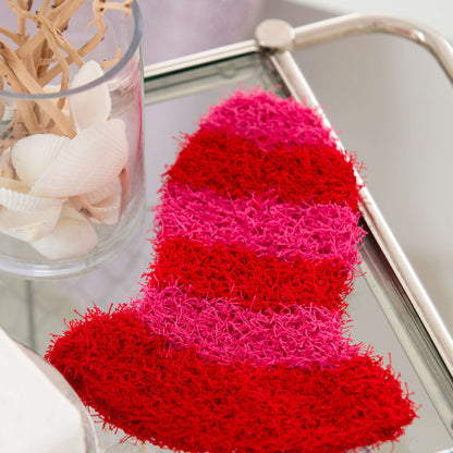 Red Heart Knit Fish-Time Scrubbing Mitt Knit Scrubby Mitt made in Red Heart Scrubby Yarn