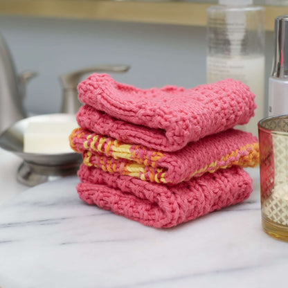 Red Heart Knit Chevron Dishcloth Knit Dishcloth made in Red Heart Scrubby Smoothie Yarn