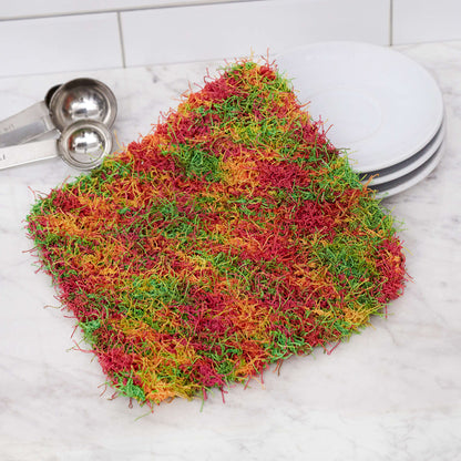 Red Heart Corner-to-Corner Knit Dishcloth Knit Dishcloth made in Red Heart Scrubby Yarn