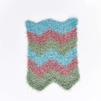 Red Heart Zigzag Stripes Knit Dishcloth Knit Dishcloth made in Red Heart Scrubby Yarn