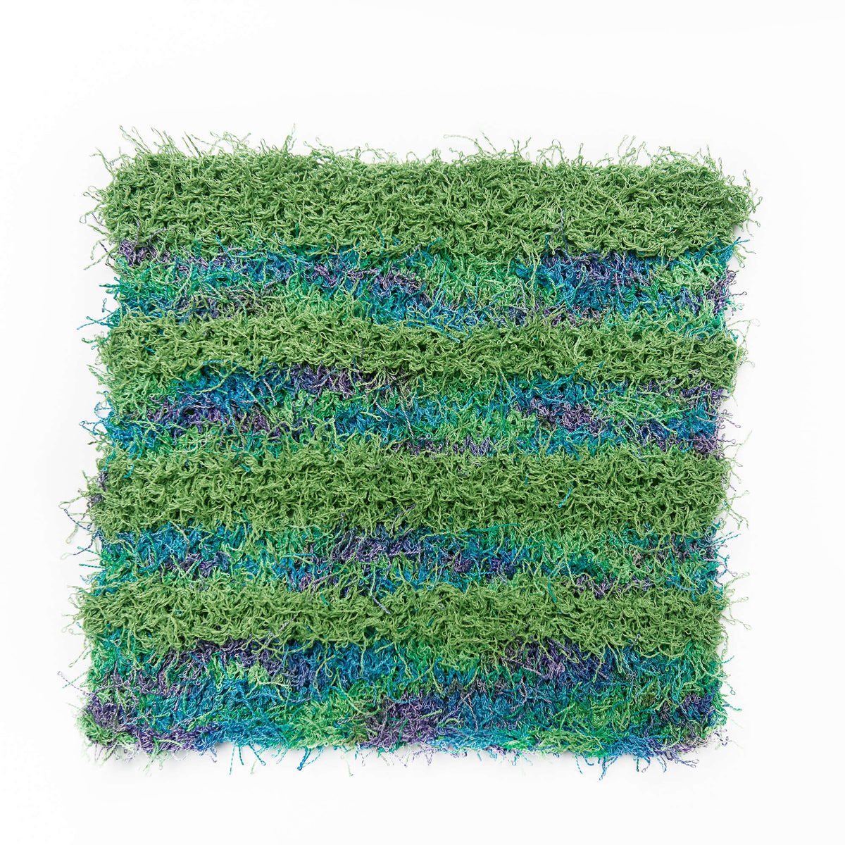 Knit Dishcloth made in Red Heart Scrubby Yarn