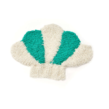 Red Heart Knit Seashell Scrubby Knit Dishcloth made in Red Heart Scrubby Cotton Yarn