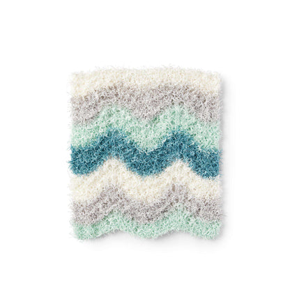 Red Heart Feather and Fan Waves Knit Dishcloth Single Size