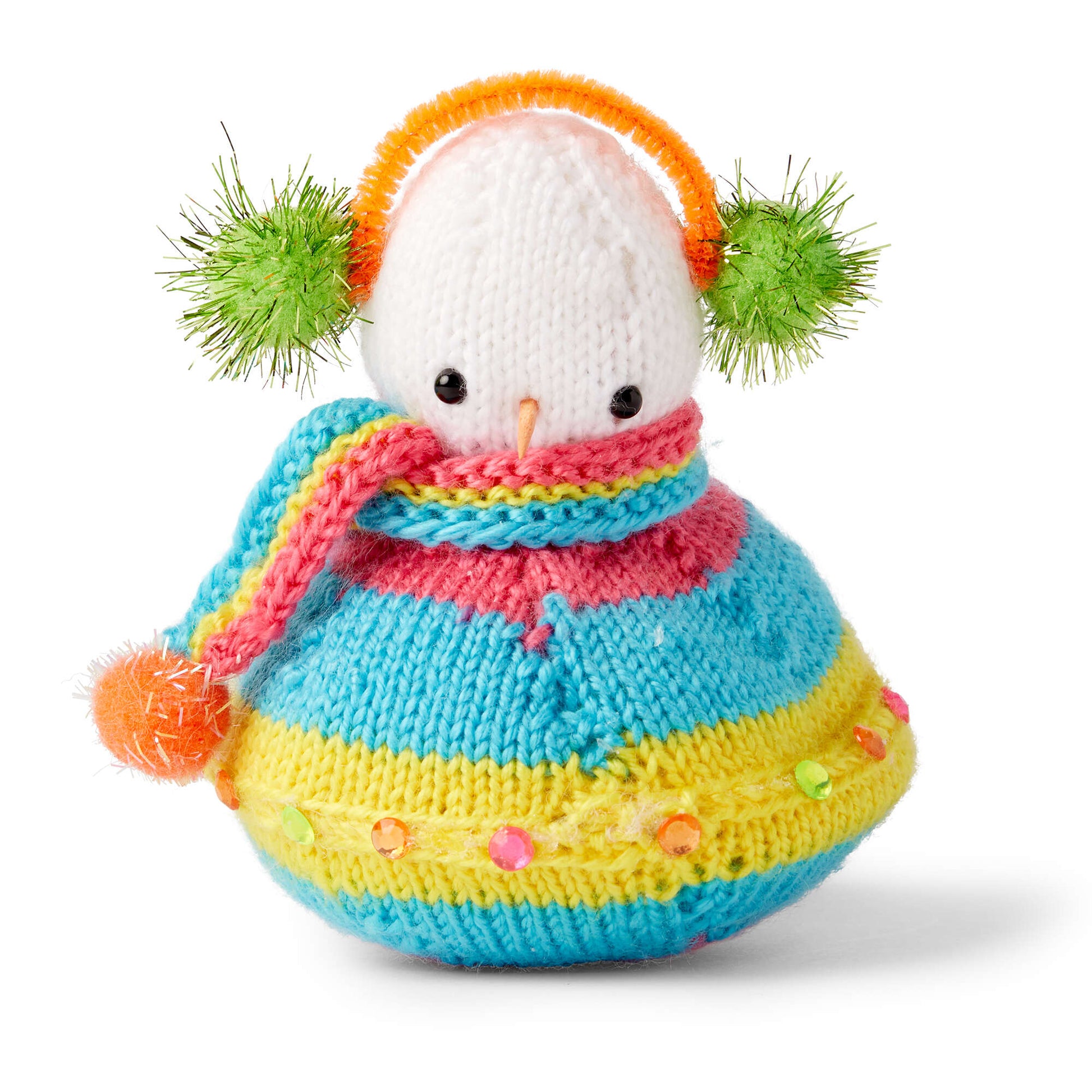 Free Red Heart Flying Saucer Knit Snowman Pattern