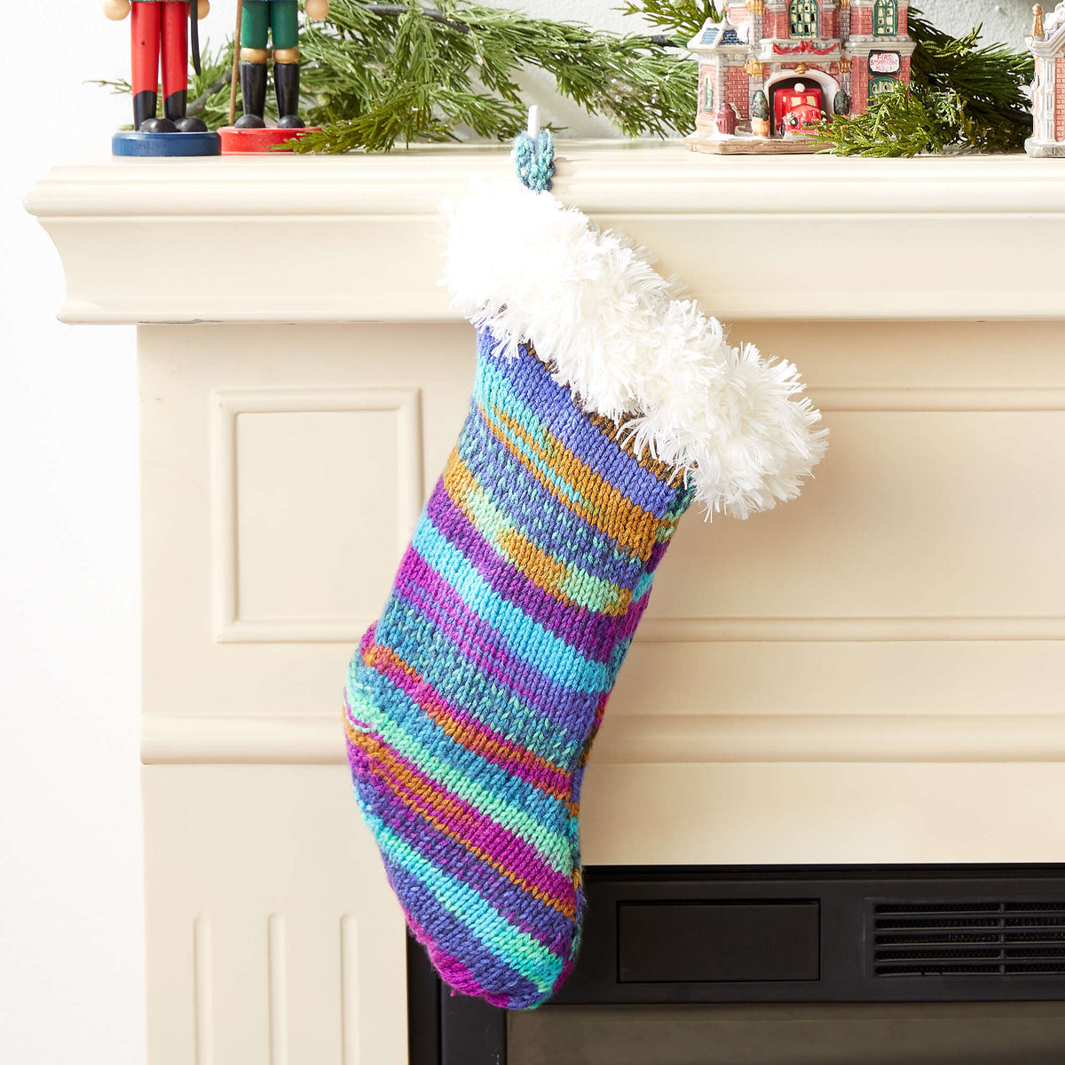 Knit Stocking made in Red Heart Yarn