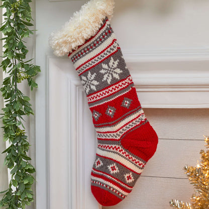 Red Heart Festive Fair Isle Stocking Knit Red Heart Festive Fair Isle Stocking Knit