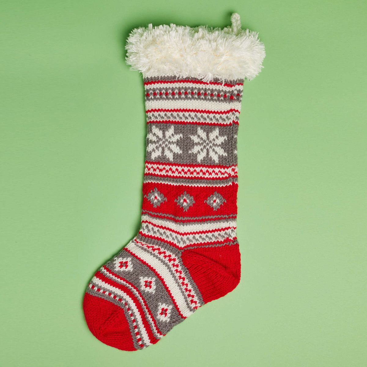 Knit Stocking made in Red Heart With Love Yarn