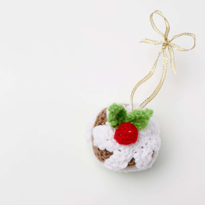 Red Heart Knit Christmas Pudding Ornament Knit Ornament made in Red Heart Super Saver Yarn