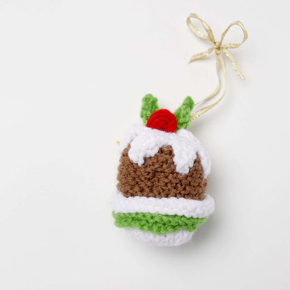 Red Heart Knit Christmas Pudding Ornament Red Heart Knit Christmas Pudding Ornament