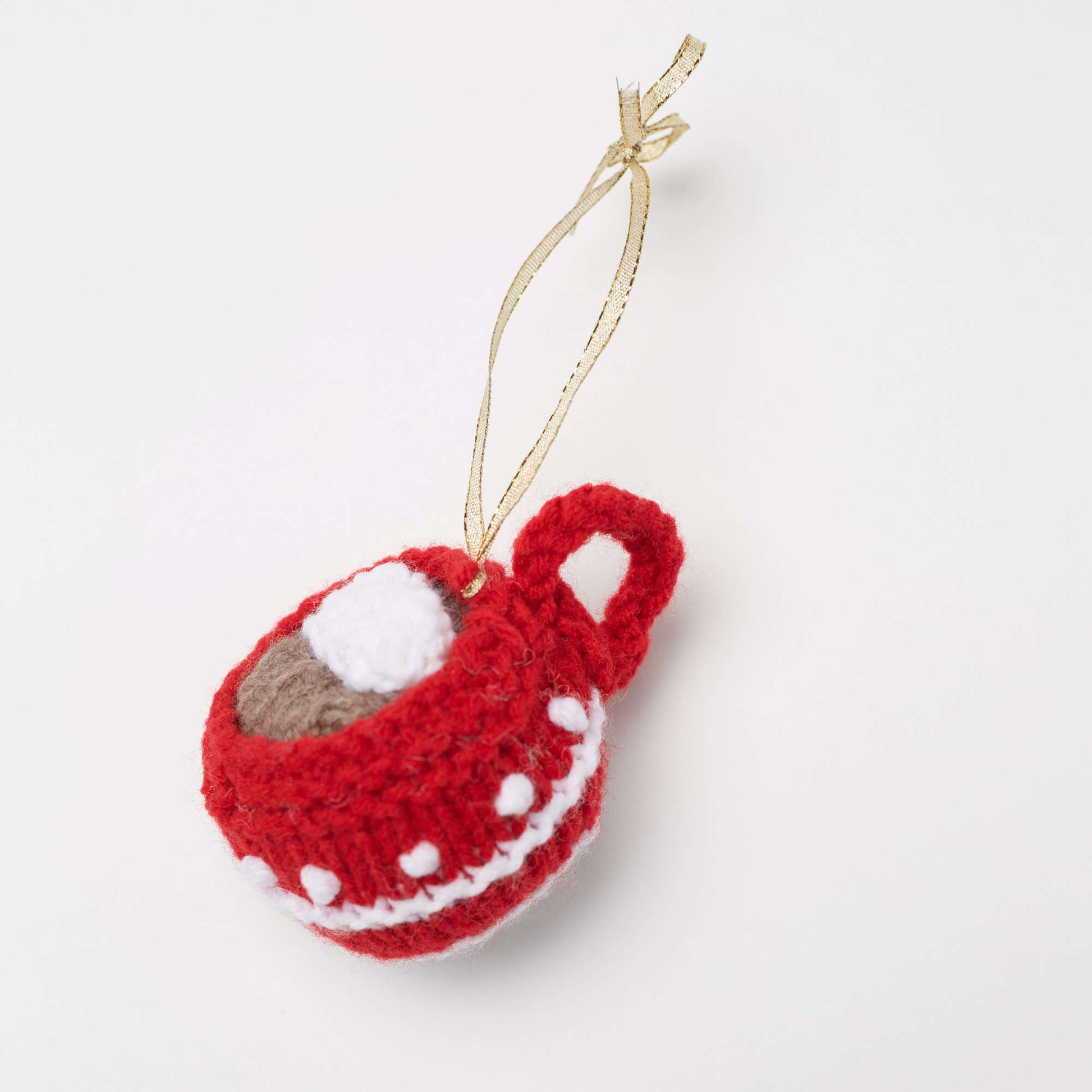 Free Red Heart Cup Of Cocoa Ornament Knit Pattern