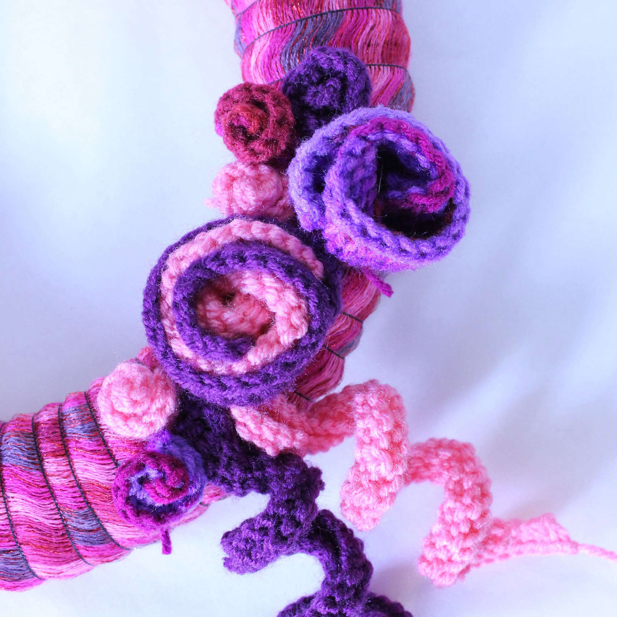 Knit Wreath made in Red Heart Boutique Yarn