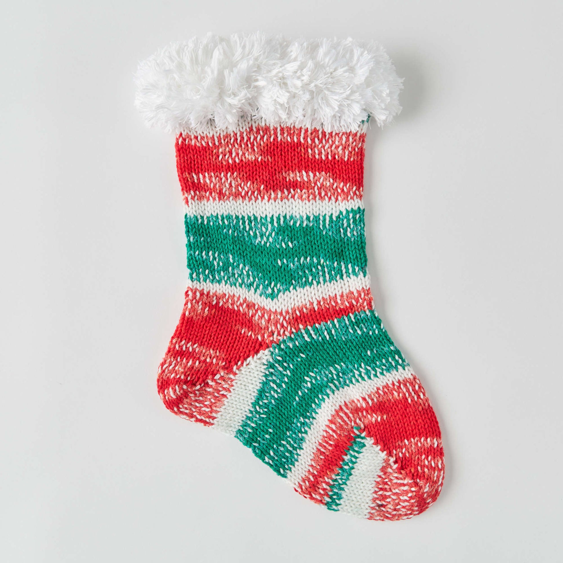 Free Red Heart Christmas Stocking With Fur Trim Pattern