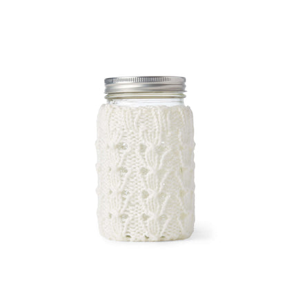 Red Heart Knit Snowdrop Mason Jar Cover Red Heart Knit Snowdrop Mason Jar Cover