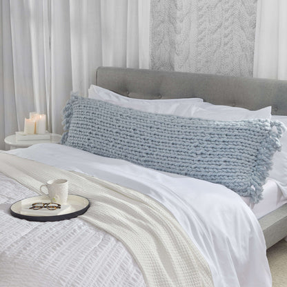 Red Heart Knit Good Night's Sleep Body Pillow Knit Pillow made in Red Heart Irresistible Yarn