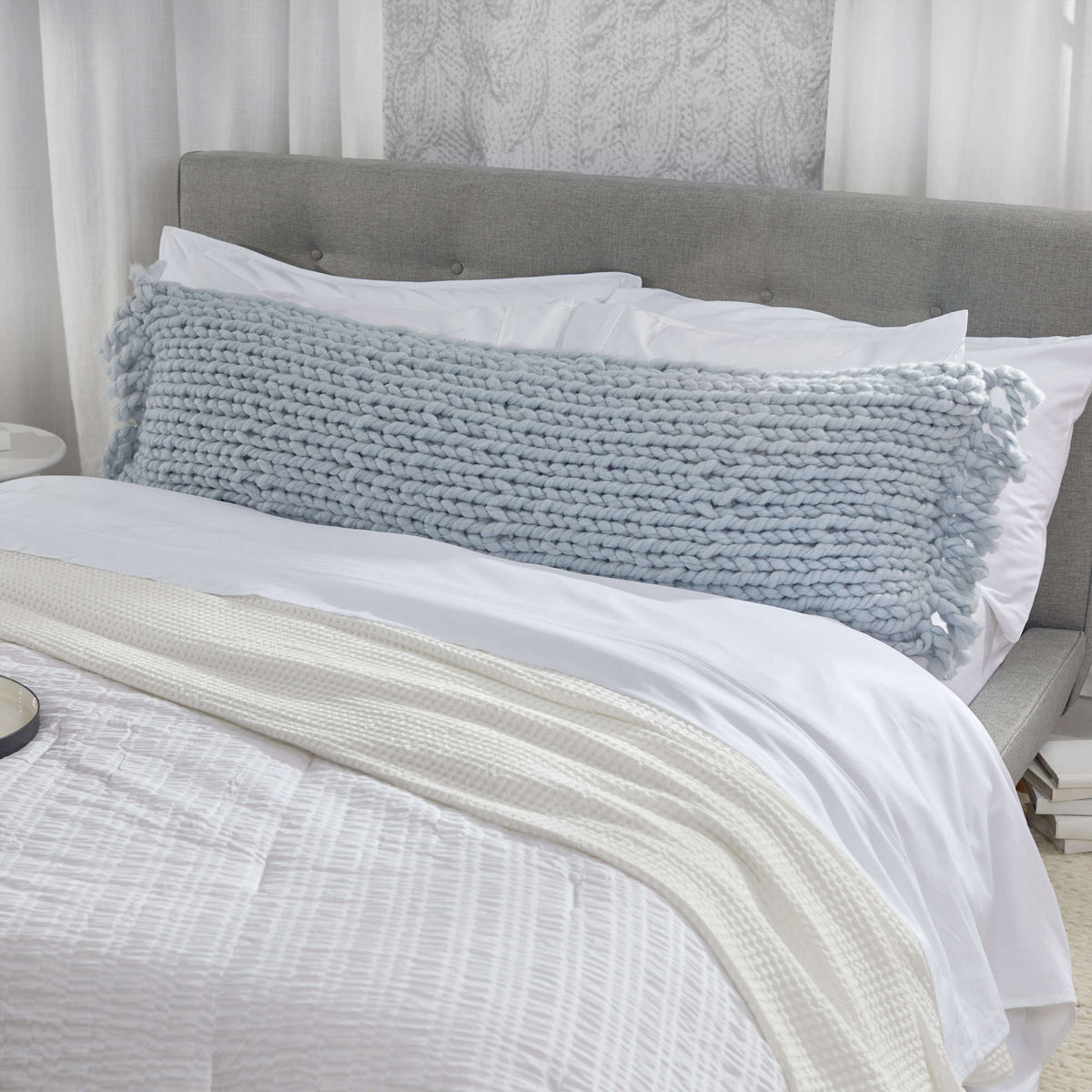 Knit Pillow made in Red Heart Irresistible Yarn