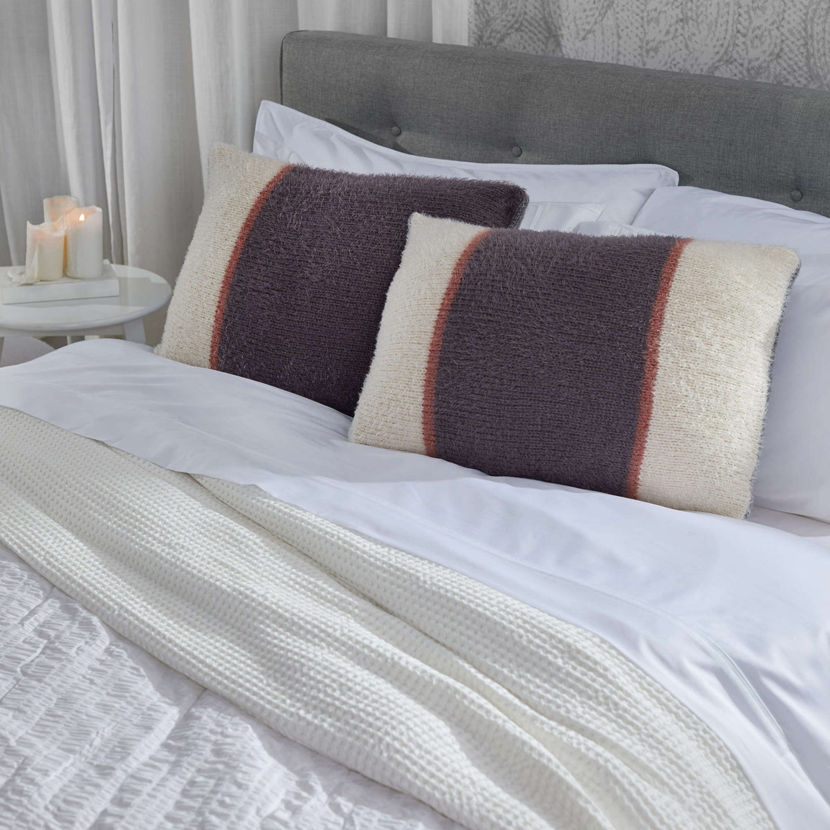 Knit Pillow made in Red Heart Hygge Yarn